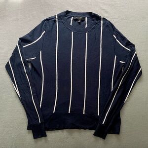 Banana Republic Women’s Navy Crewneck Sweater with White Stripes (size S)